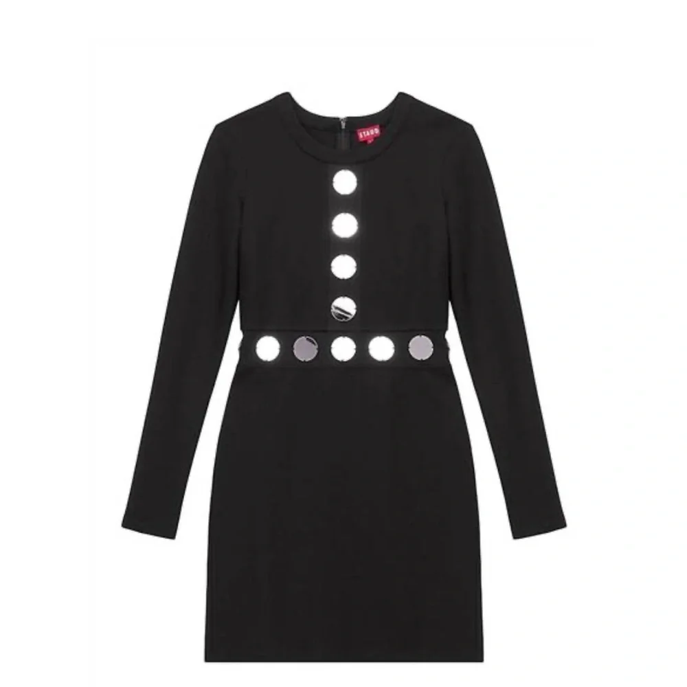 New NWT STAUD Asher Mirror Minidress Black Sz L - Picture 3 of 12